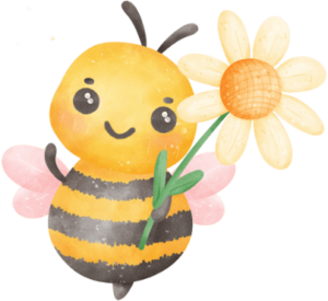 Mascotte avec une fleur à la main