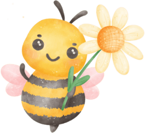 Mascotte avec une fleur à la main