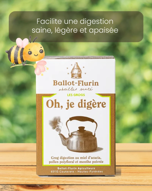 Grog digestion "Oh, je digère", miel, pollen et menthe poivrée Ballot-Flurin