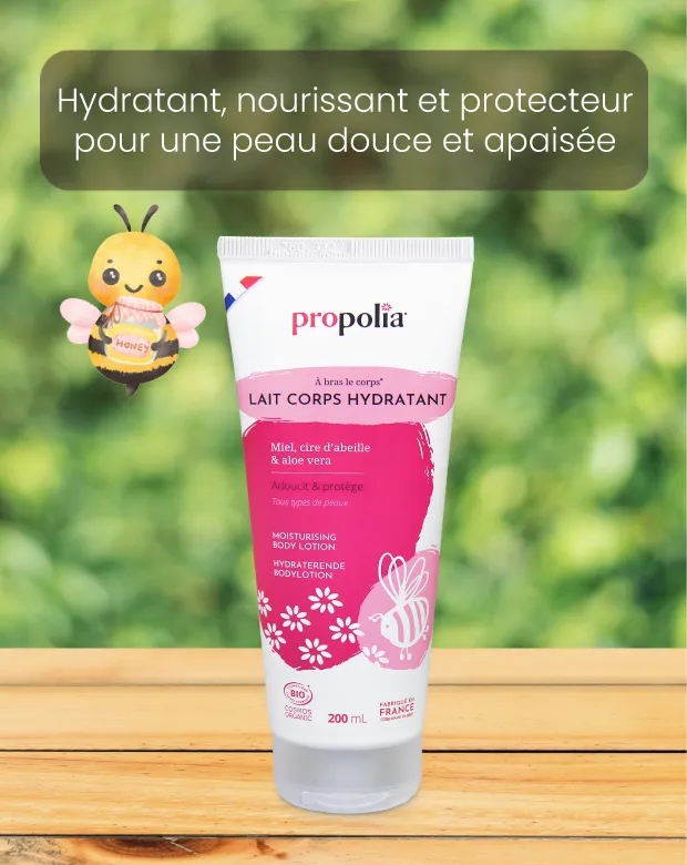 Lait corps hydratant miel, cire d'abeille et aloe vera Propolis