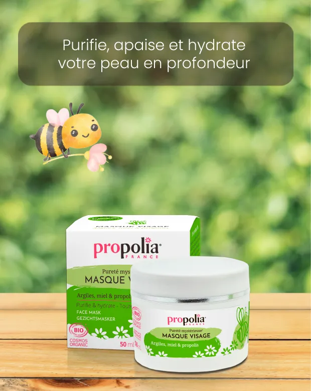 Masque visage propolis, miel, kaolin et illite