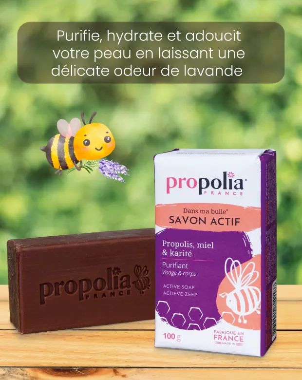 Savon actif propolis, miel et karité Propolia