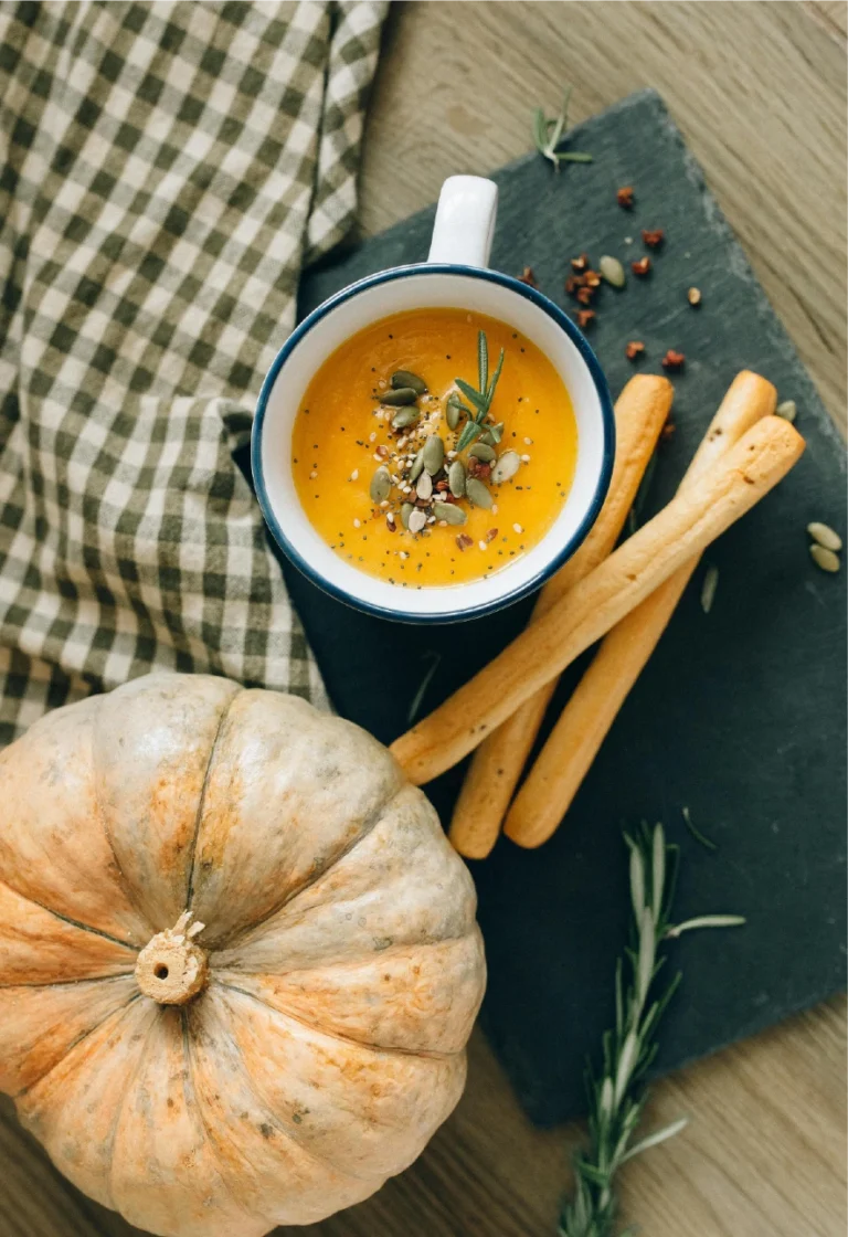 Velouté de citrouille au miel et au gingembre